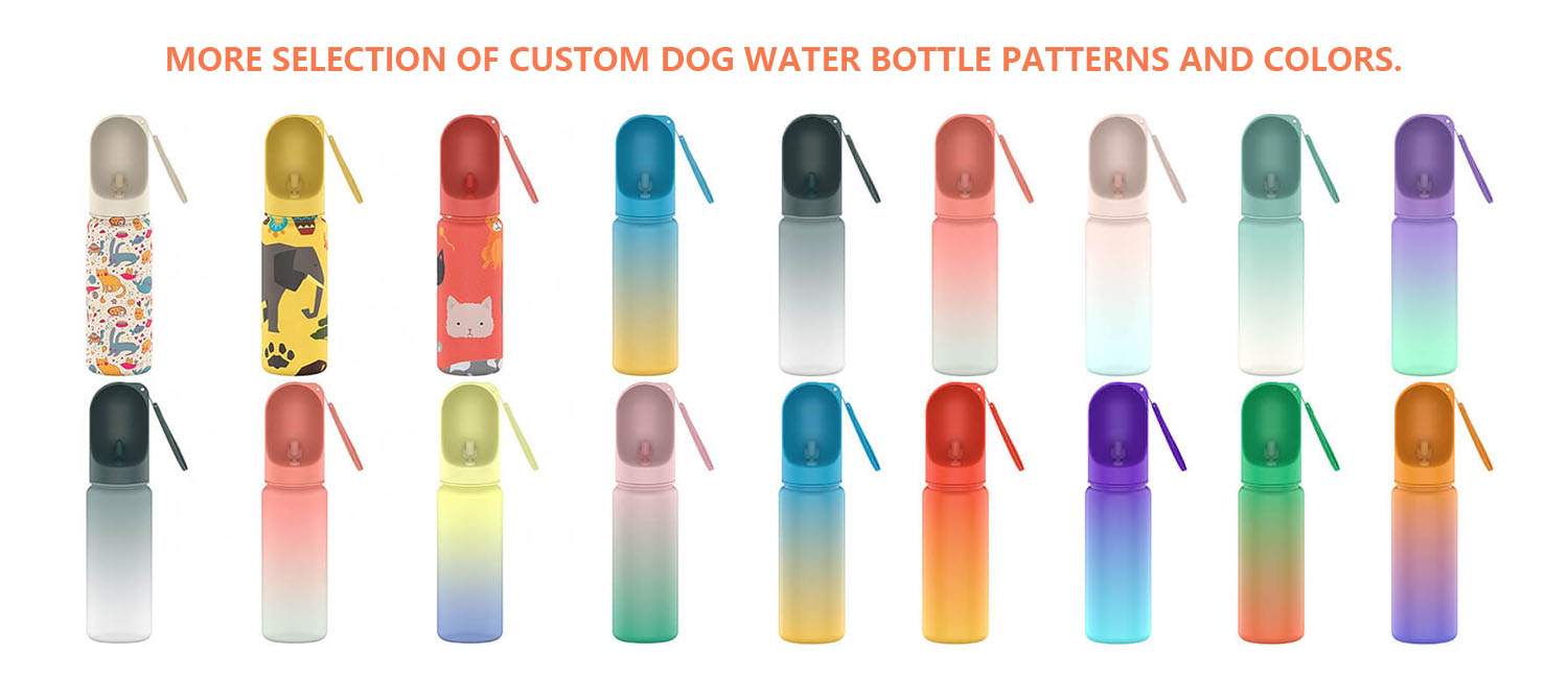 custom dog water bottle patterns and colors
